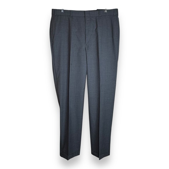 Brooks Brothers Dress Pants Mens 38L Gray Black Wool Pleated Brooksease Fit - Picture 1 of 6